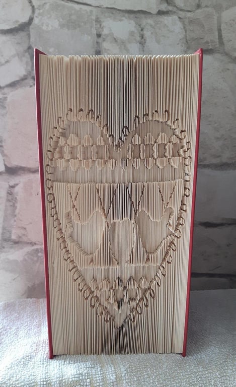 Love Birds in a Heart CUT & FOLD Book Folding Pattern - EMAILED PDF PATTERN