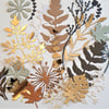 Botanical die cuts - brown and gold