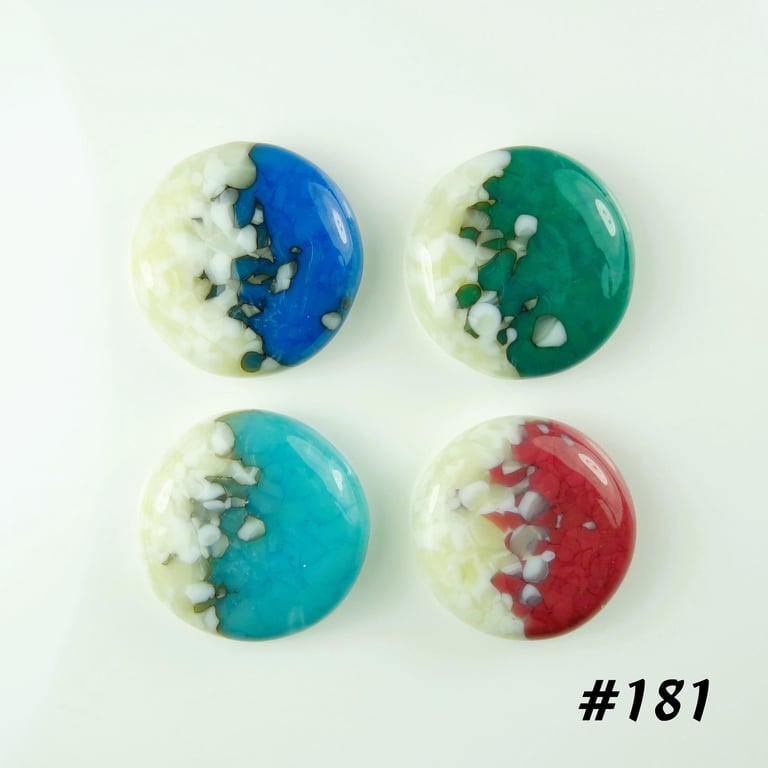 4 x art glass cabochons (2cm) jewellery making wire wrapping arts crafts mosaics