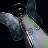 Hand made free standong angel - white irridescent