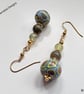 Polymer Clay Beads, Jade & Prehnite Earrings - Image 3