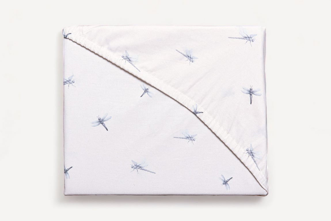 Dragonfly Fitted Bed Sheet, 200TC, Bed Sheet by Nestie. 100% Cotton