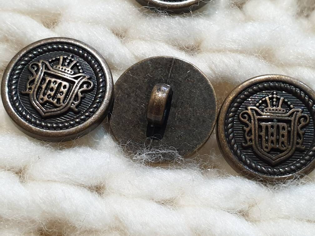 11 16" 18mm 28L Antique Brass Military Look Buttons Lightweight x 6