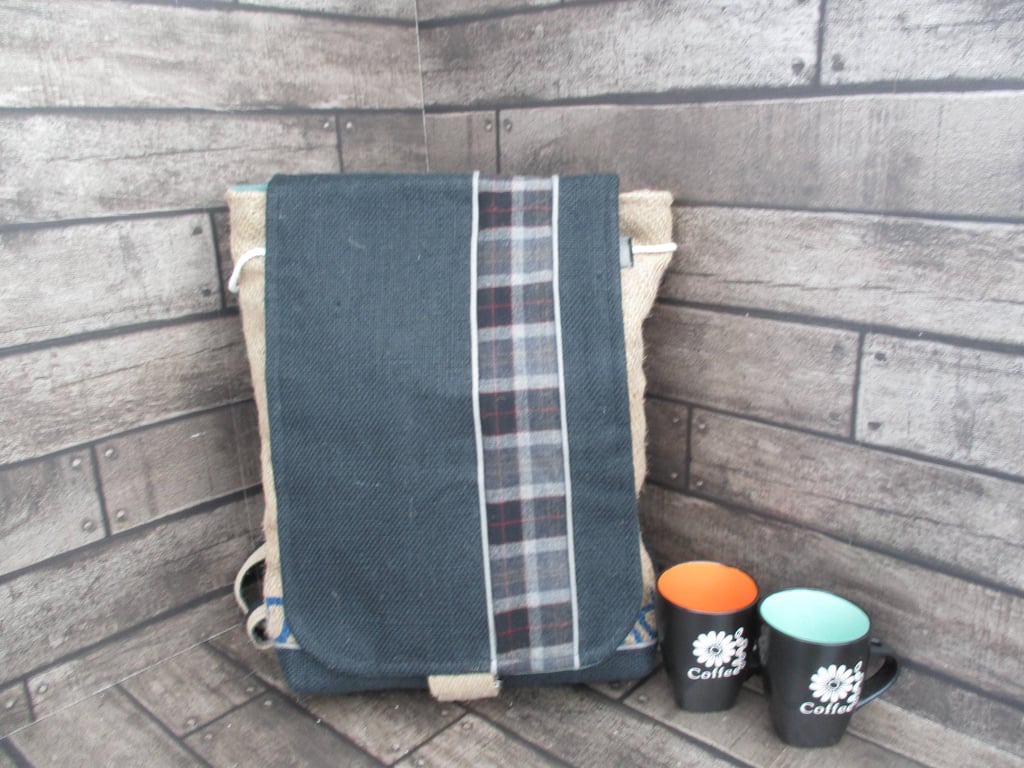 Eco-Friendly Large Rucksack Handmade from Upcycled Materials Unique Sustainable 