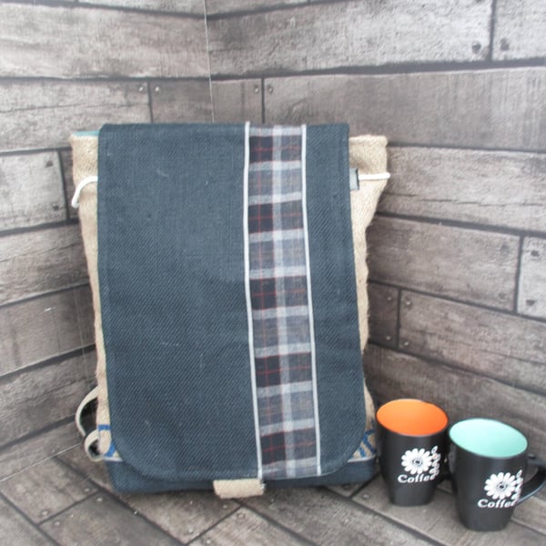 Eco-Friendly Large Rucksack Handmade from Upcycled Materials Unique Sustainable 