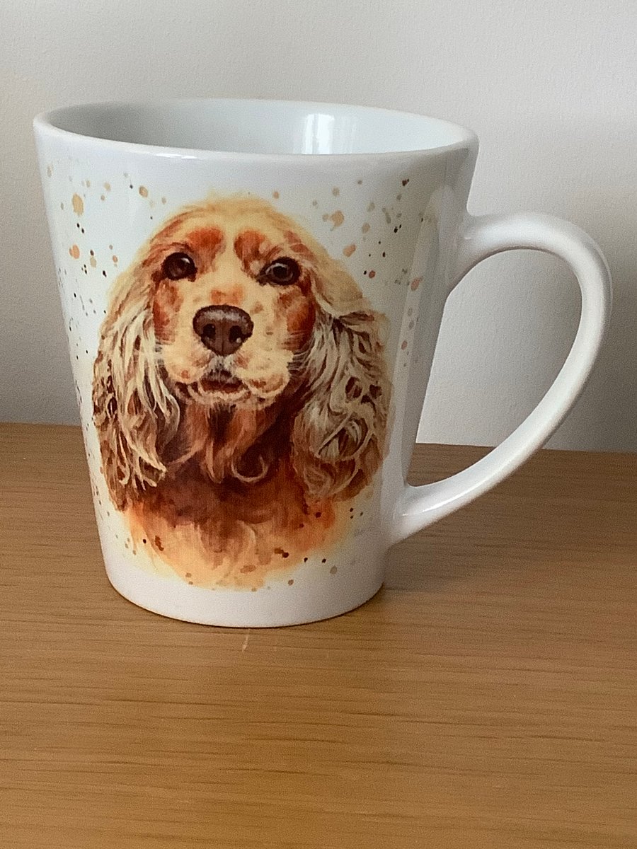 Cocker Spaniel design Latte  Mug ,coffee mug ,dog design. Free P&P