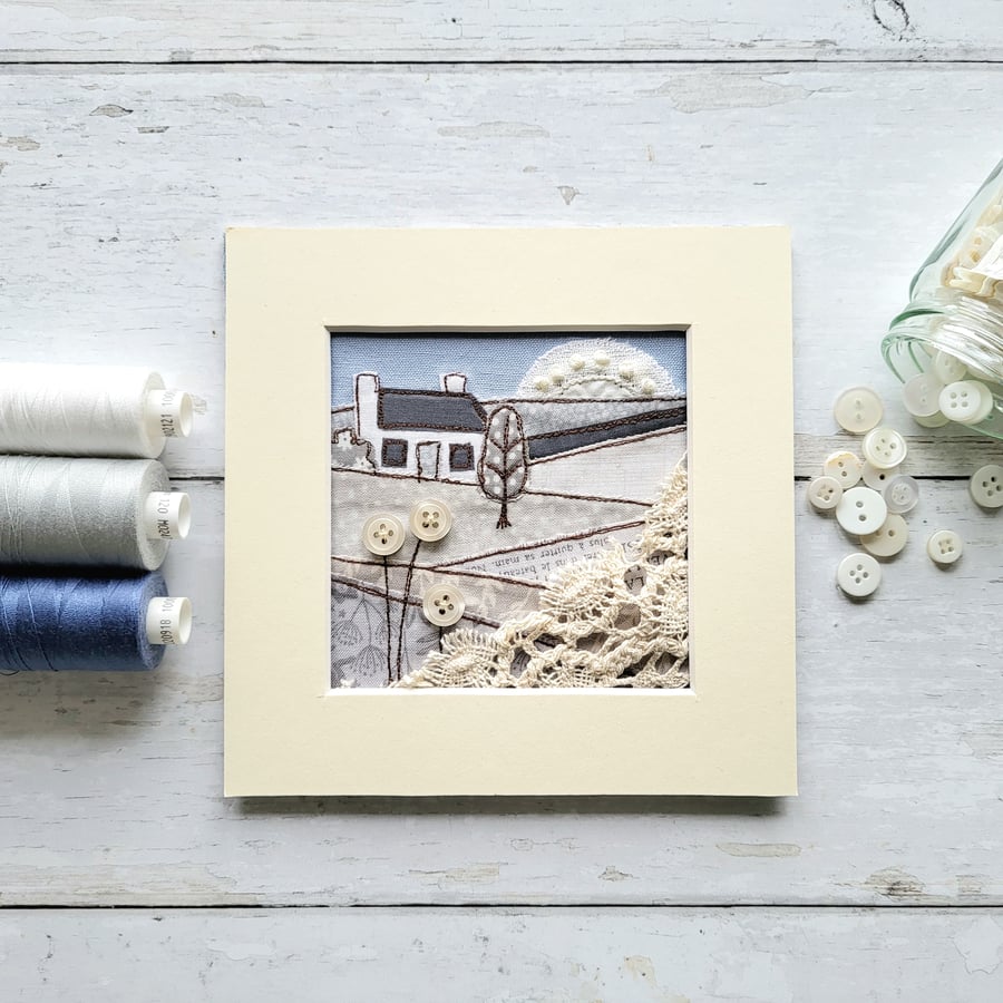 Little House Fabric Art