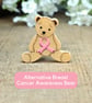 Breast Cancer Awareness Bear Pin, Handmade Pink Ribbon Tiny Teddy Brooch - Image 9