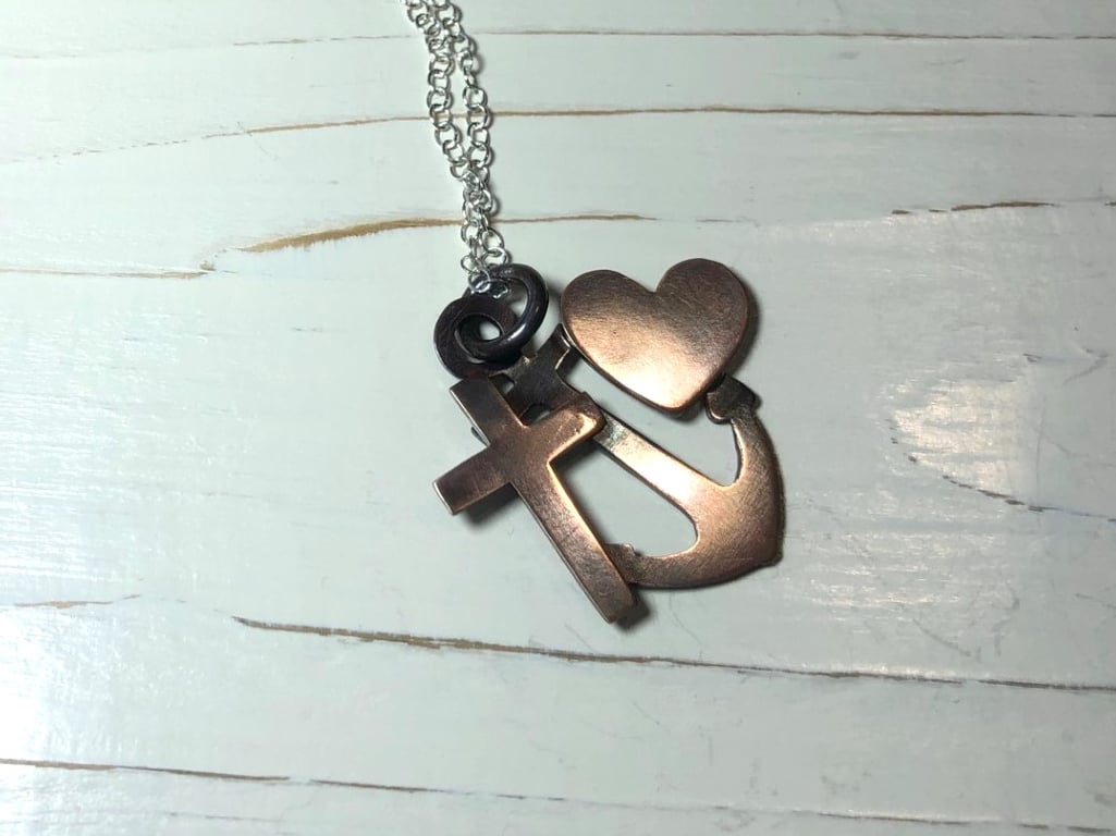 Faith Hope & Charity Pendant in Bronze 