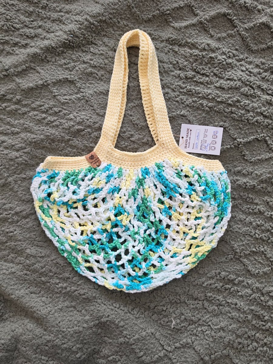 Handmade crochet mesh market bags