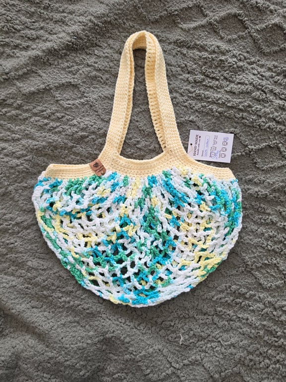 Handmade crochet mesh market bags