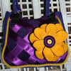 PURPLE RIBBON AND YELLOW CORSAGE HANDBAG