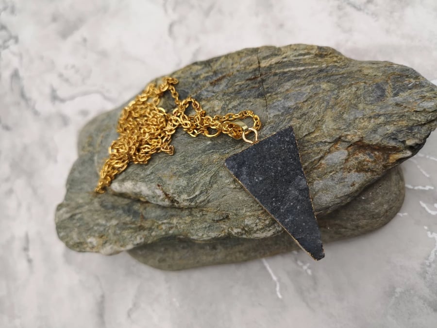 Grey Druzy Necklace, Druzy Quartz Pendant, Crystal Pendant, Perfectly Imperfect