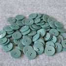 DESTASH: Vintage Green 2-Hole Circle Detail Plastic Buttons (70 Approx) 