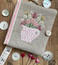 Hand embroidered needle case using Emma Bridgewater 'Pink Hearts' fabric - Image 3