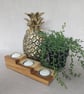 Triple Upcycled Wooden Tealight Holder Reclaimed Wood Candle Gift - Image 10