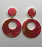 Handmade Polymer Clay Hoop Earrings - Image 3