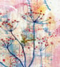 Dragonfly Floral Oil Painting:Original Framed Square Cow Parsley Canvas - Image 5