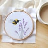 Bee and lavender embroidery kit