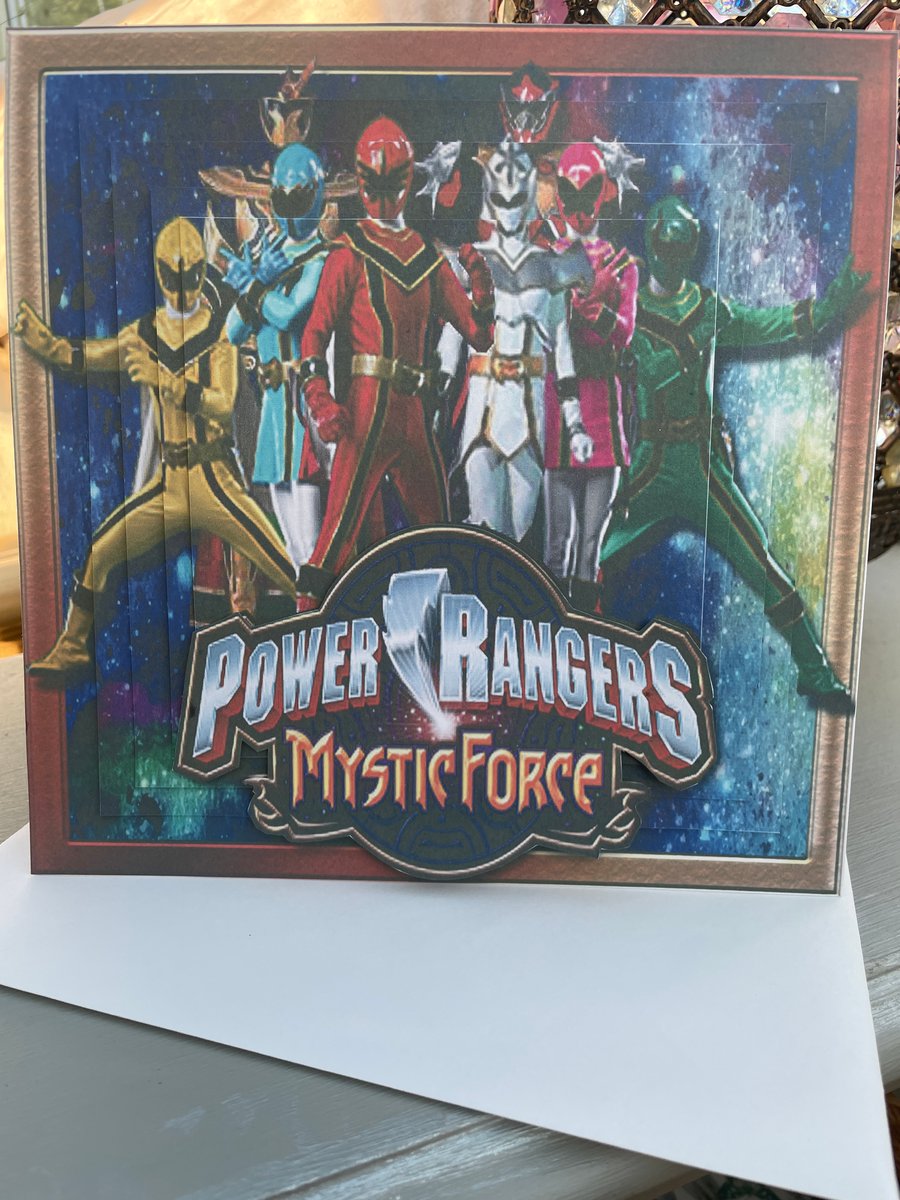 Power Rangers Mystic Force layered birthday card