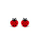 Tiny Ladybird Stud Earrings - Handpainted - Insect Earrings
