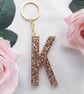 Resin initial keyring,resin glitter initial keyring,resin initial,resin letter - Image 1