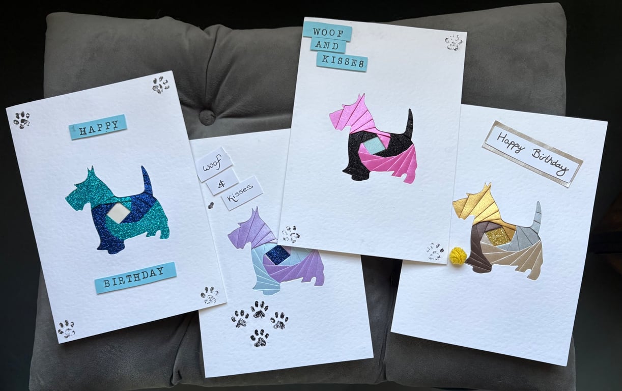 Cute scottie dog birthday cards