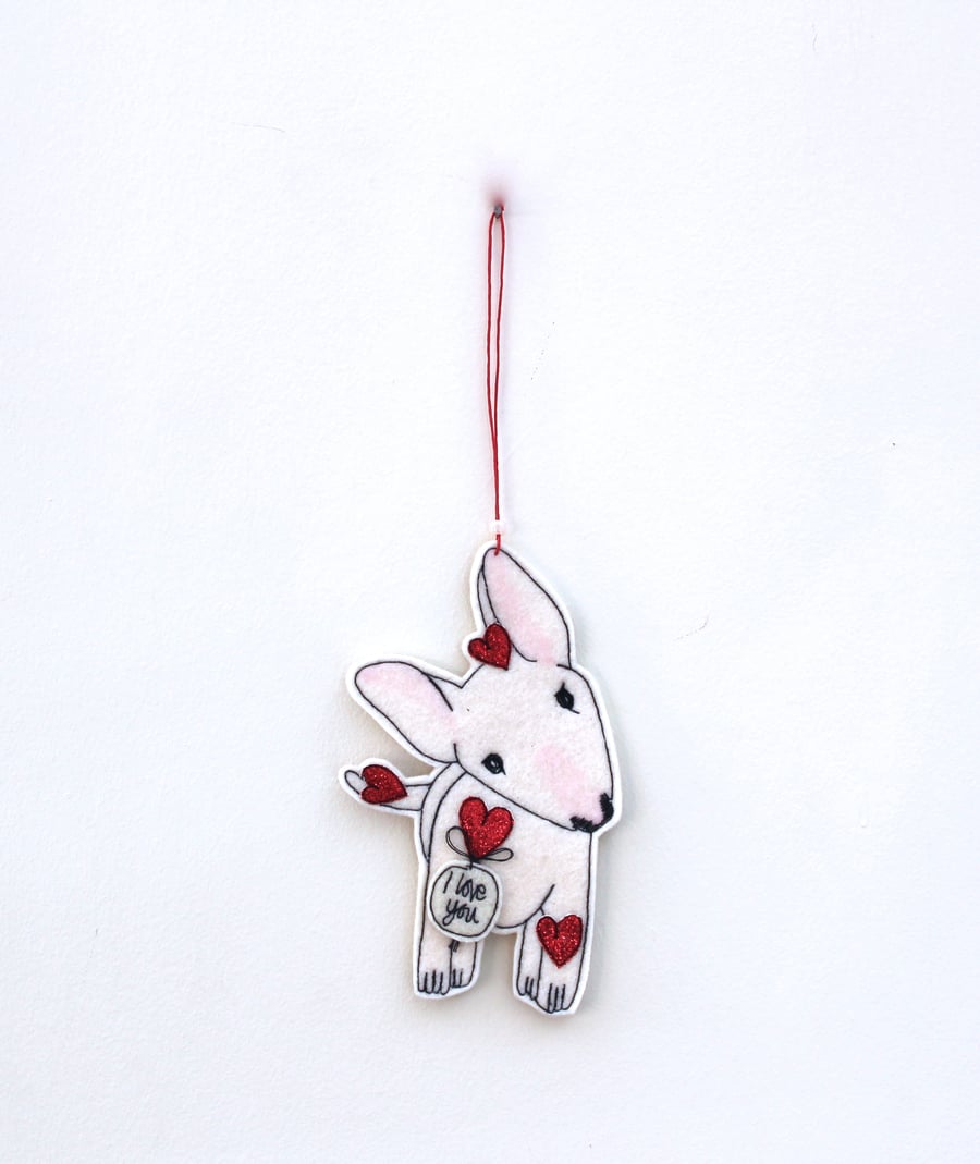 'English Bull Terrier Puppy' - Hanging Decoration