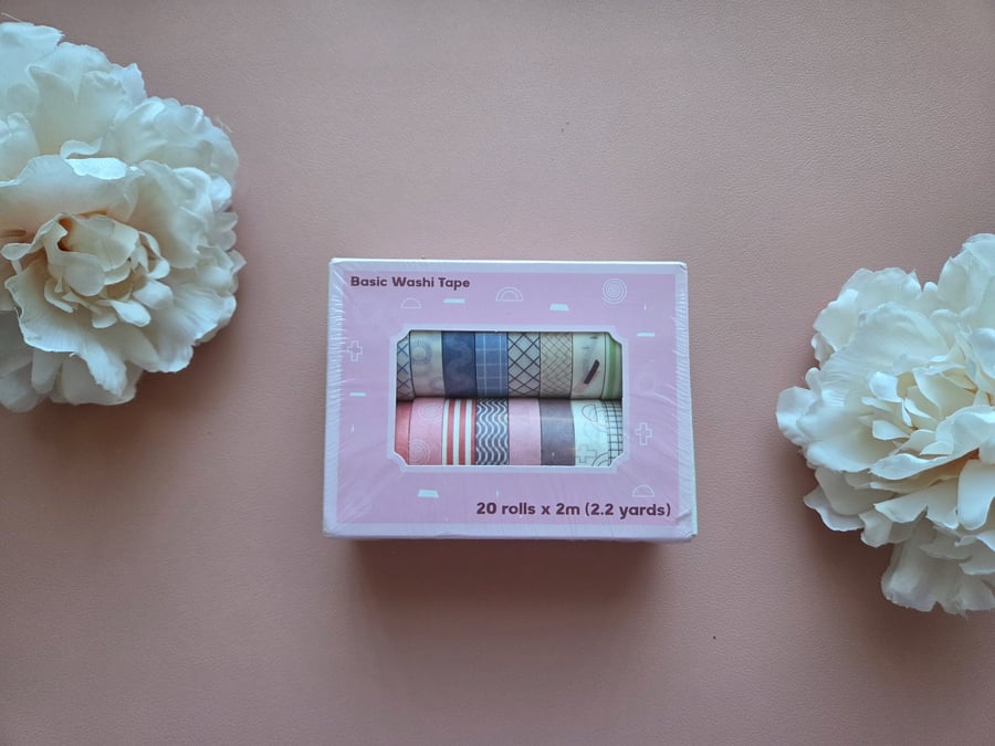 Washi Tape Box Bundle 20 x 2m Rolls