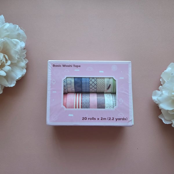 Washi Tape Box Bundle 20 x 2m Rolls