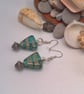Chunky Green Triangular Bead Earrings For Pierced Ears, Gift for Her, Earrings - Image 8