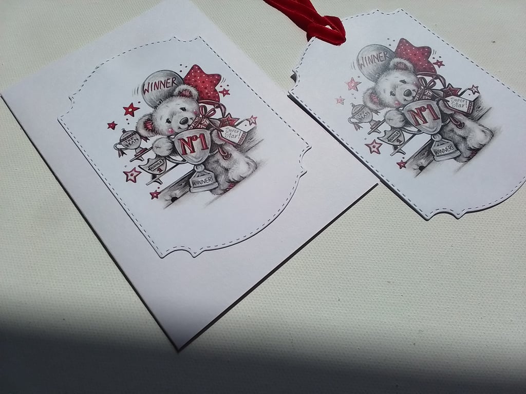 Card and gift tag set. Any occasion card. Ref 125