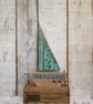 Handmade Rustic Sailboat Decor, Reclaimed Wood Nautical Ornament