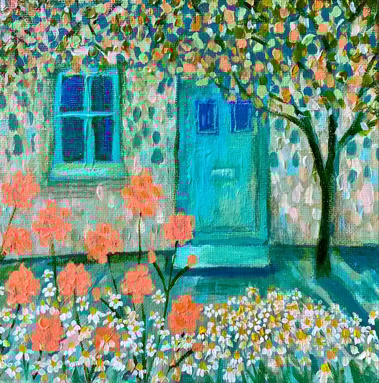 Cottage Garden, Blank Greetings Card