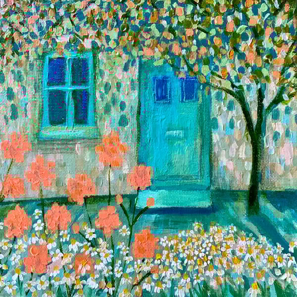 Cottage Garden, Blank Greetings Card