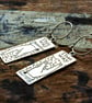 Handmade silver earrings, pointing finger, printmaking, vintage retro look - Image 4