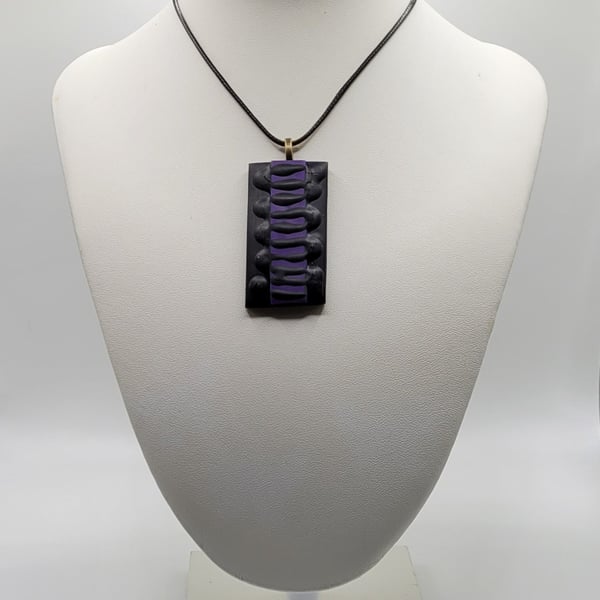 Handmade Rectangle Polymer Clay Necklace, Geometric Artisan Statement Jewellery,