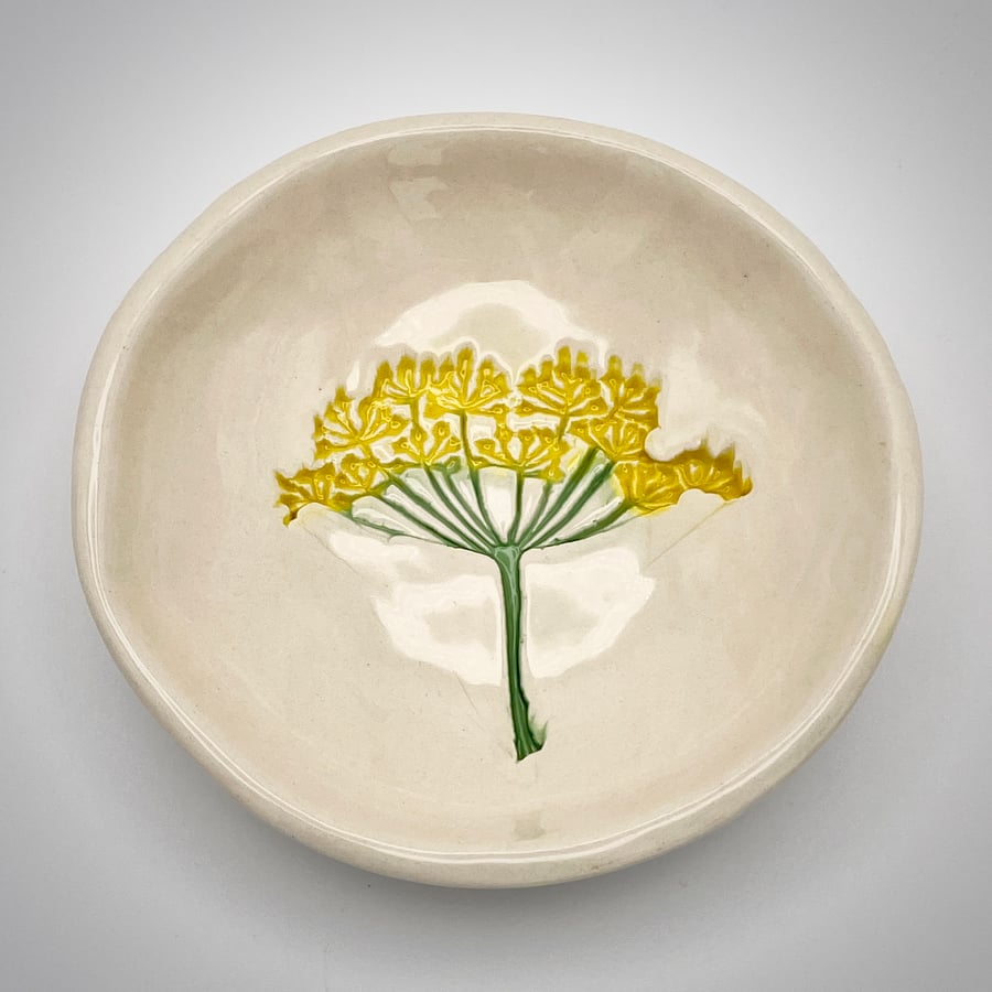 NEW! Ceramic trinket dish with cow parsley design