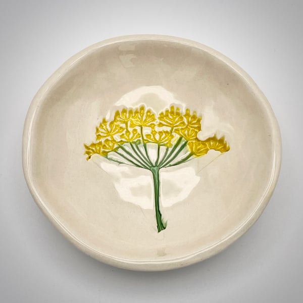 NEW! Ceramic trinket dish with cow parsley design