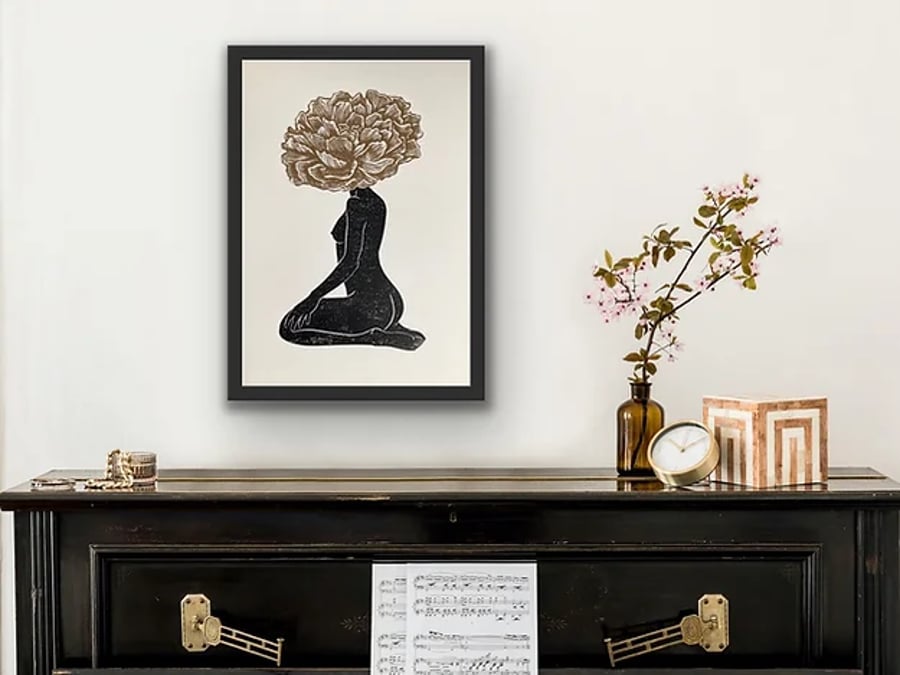 Bonnie - Original Linocut Print