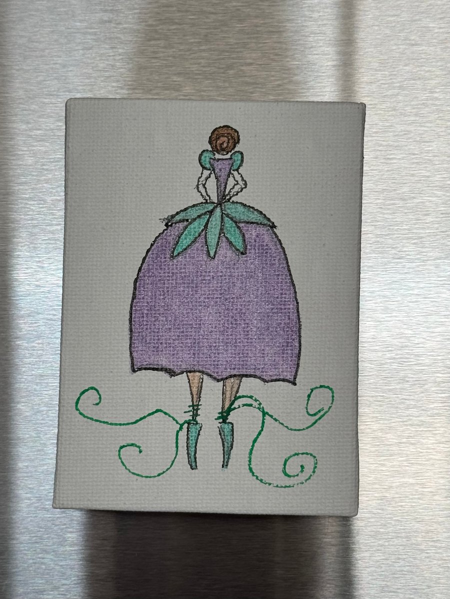 Purple Dancer Fridge Magnet