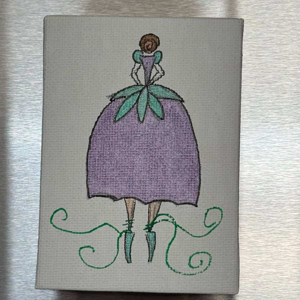 Purple Dancer Fridge Magnet