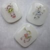  Set of handmade fused glass fridge magnets - Christmas fairies