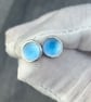 Enamel Studs, light blue studs, round blue studs, gift for her, birthday gift,  - Image 3