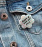 Bloom At Your Own Pace- Polymer Clay Sparkly Pin Badge