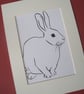 Rabbit Original Bunny Art Line Painting - Image 3