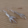 Upcycled Silver Plated Claw Sugar Tong Earrings SPE091905