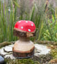 Decorated wooden toadstool - Image 3