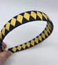 Navy and Yellow Gold Diamond Pleated Hairband - Image 1