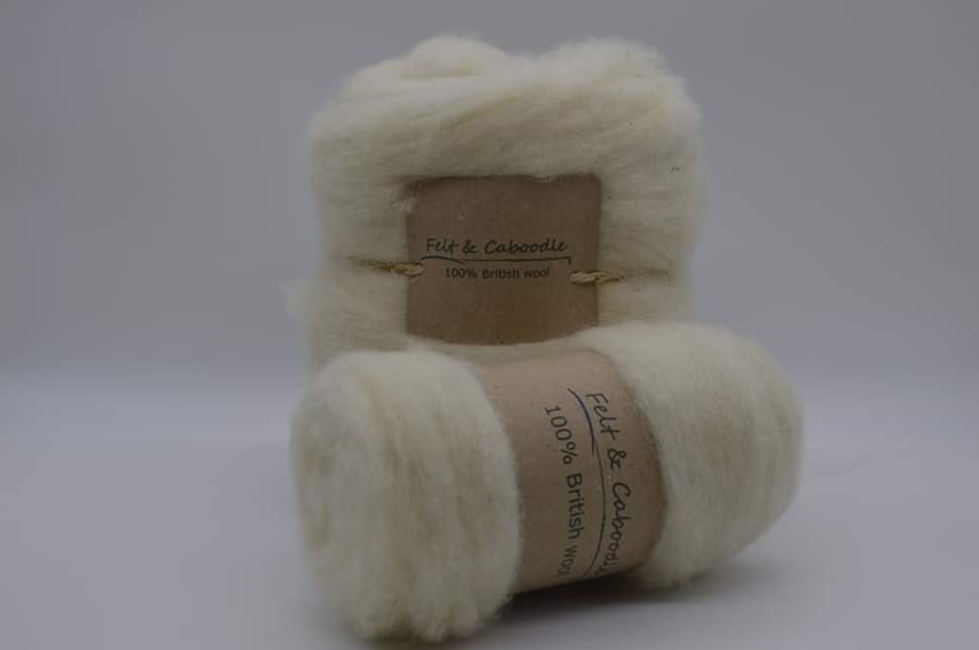 core wool- Pure British topped fleece 100g